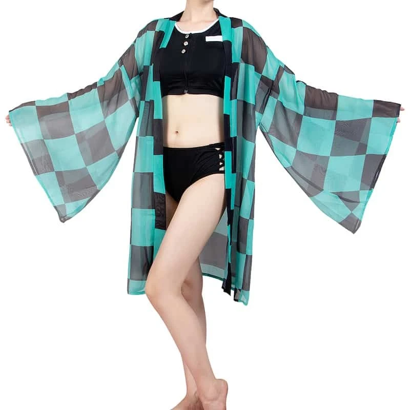 Demon Slayer Tanjiro Kamado Swim Cosplay Costume 4 Demon Slayer Tanjiro Kamado Swim Cosplay Costume - Image 2