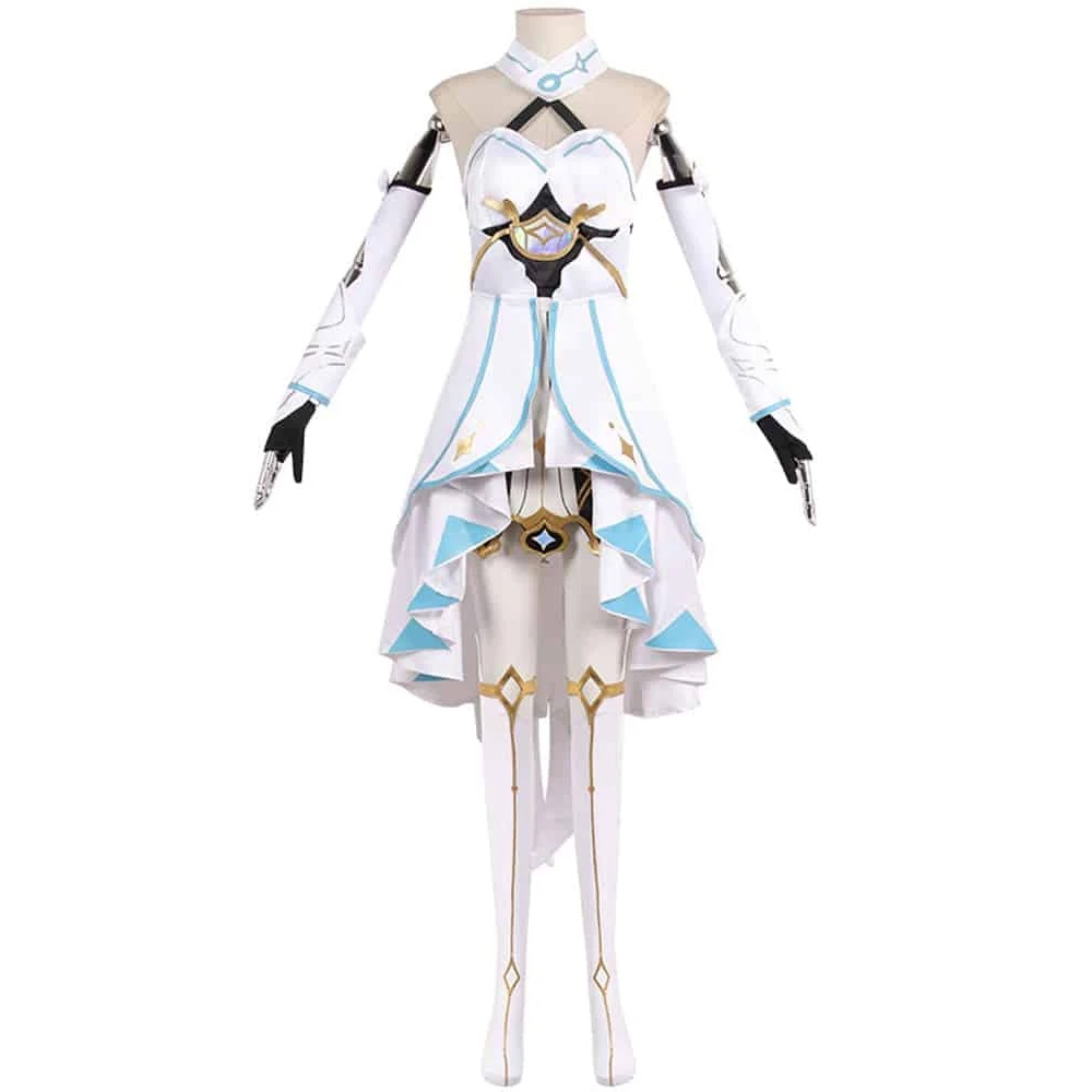 Genshin Impact Traveler Lumine Cosplay Costume 3 Genshin Impact Traveler Lumine Cosplay Costume